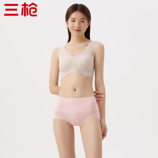 Threegun三枪 【长绒棉】高腰女士三角内裤（1条装）-40684B011 商品图0
