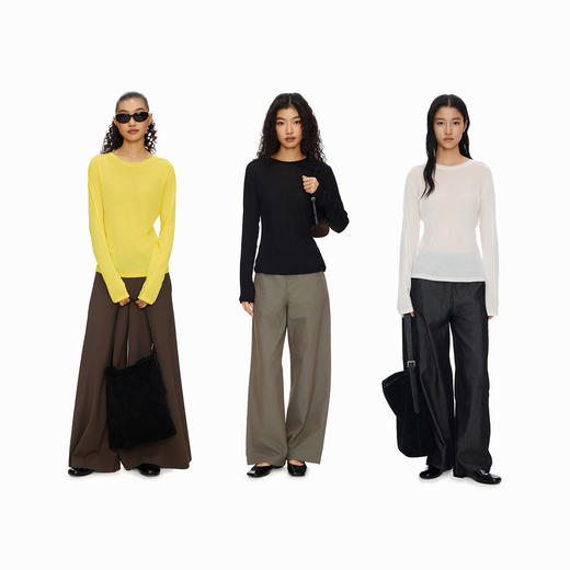 Oneup强捻圆领薄长袖 商品图4