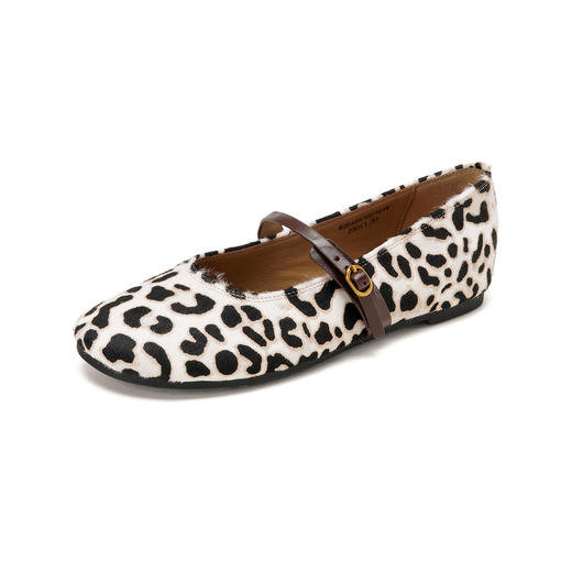 Westory2026年春季圆头平底豹纹马毛皮休闲浅口鞋玛丽珍单鞋W26AE51001 商品图10