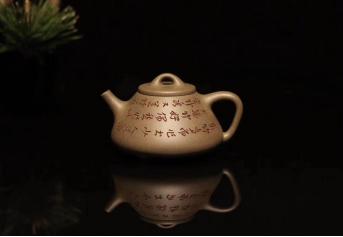 智慧底槽清紫泥景舟石瓢壶200ml段泥横刻子冶壶200ml 商品图2