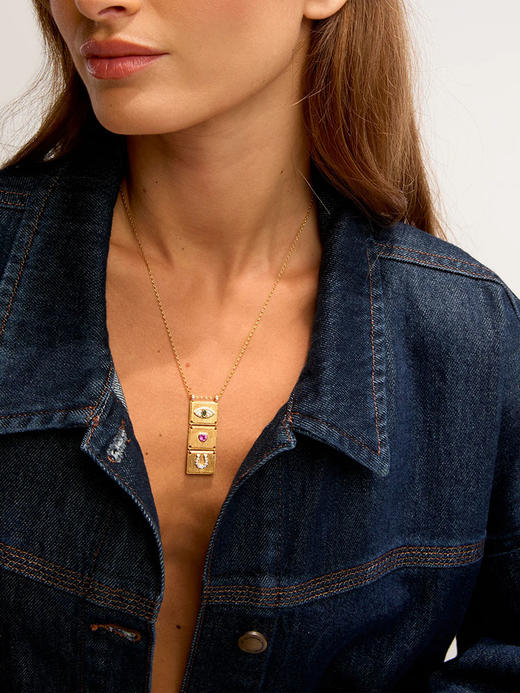 北京仓｜MYA-BAY- I LOVE YOU-长方形 眼睛形 心形 马蹄形 吊坠 项链［比利时设计师］ 商品图0