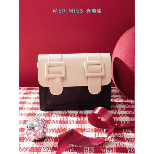 泰国 MERIMIES麦瑞迷 剑桥包拼色纯色 单肩邮差包斜挎包女包包 商品图2