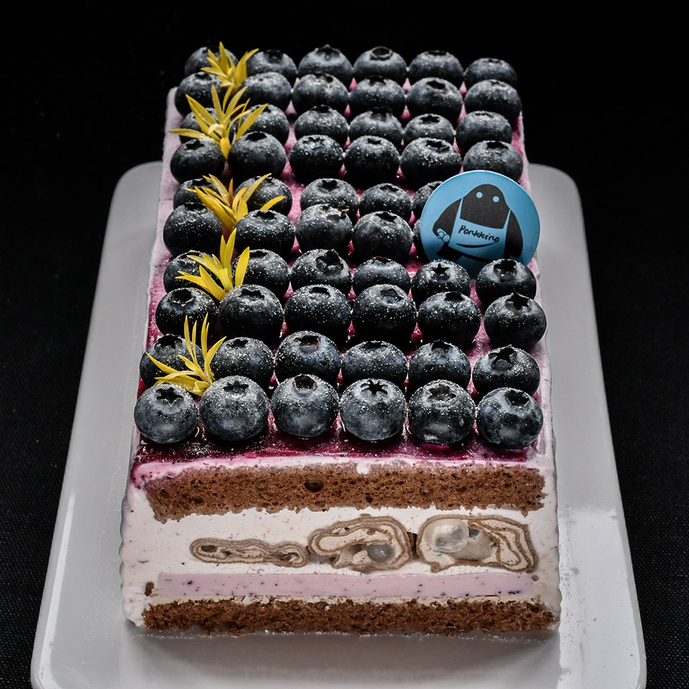 蓝莓可可卷卷奶油蛋糕（方形）