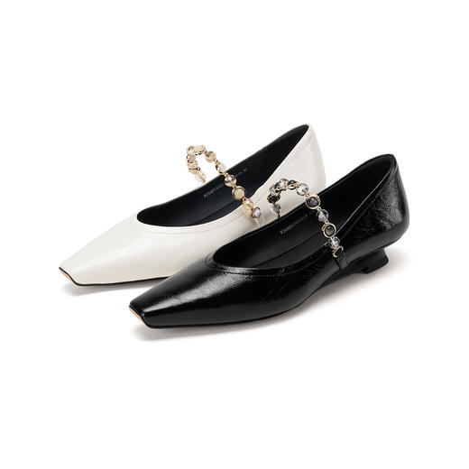 Westory2026年春季小方头坡跟牛皮玛丽珍单鞋通勤休闲百搭浅口鞋W26AE51021 商品图0