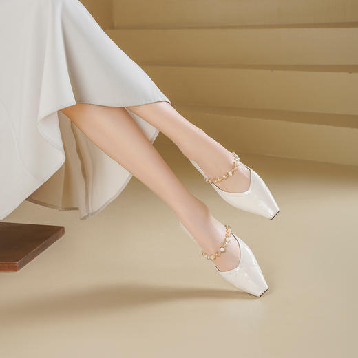 Westory2026年春季小方头坡跟牛皮玛丽珍单鞋通勤休闲百搭浅口鞋W26AE51021 商品图8