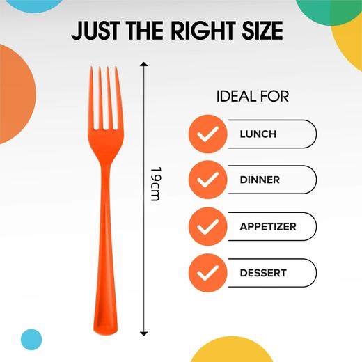 亚马逊热卖 橙色精致一次性环保餐具套装 派对宴会用品【每种餐具25个X3=75个】 商品图1