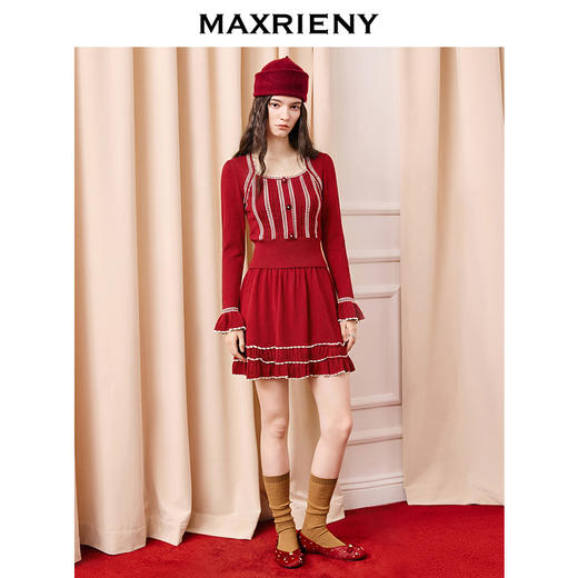 荷叶袖修身毛衫春季2026(货号:MF86SW754) 商品图1