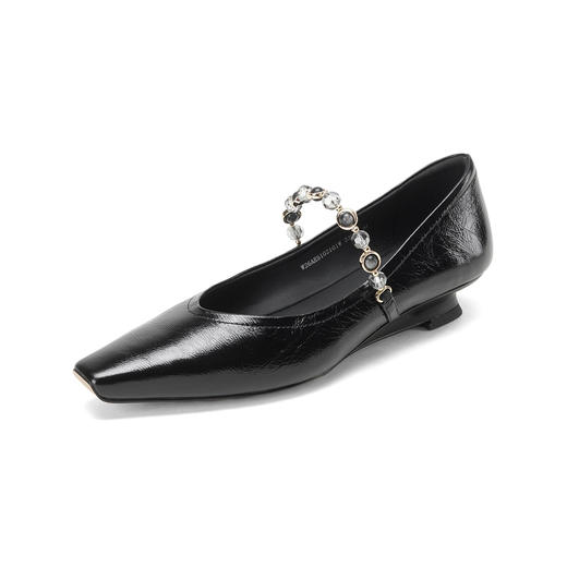 Westory2026年春季小方头坡跟牛皮玛丽珍单鞋通勤休闲百搭浅口鞋W26AE51021 商品图11