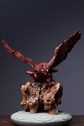 精雕大展宏图小叶紫檀摆件