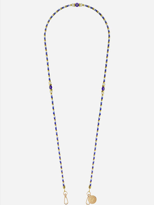 北京仓｜La Coque Française-IDRA-蓝色 串珠 长款 手机链［法国设计师］ 商品图0