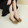 Westory2026年圆头平底奶奶鞋古铜金舒软羊皮单鞋休闲浅口鞋W26AE50941 商品缩略图1