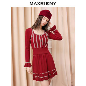 荷叶袖修身毛衫春季2026(货号:MF86SW754)