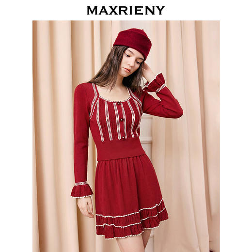 荷叶袖修身毛衫春季2026(货号:MF86SW754) 商品图0