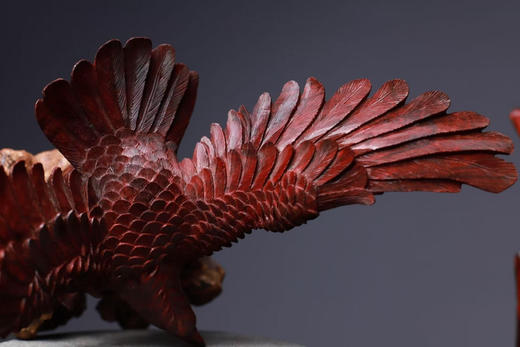 精雕大展宏图小叶紫檀摆件 商品图5