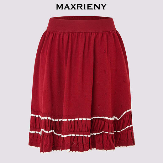 红白撞色针织半裙(货号:MF86SK759) 商品图4