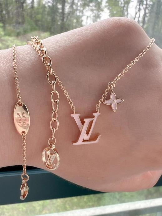 驴家  iconic 经典logo 粉色珐琅锁骨链 商品图3