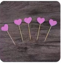 蛋糕装饰-玫红小爱心插件1*1个