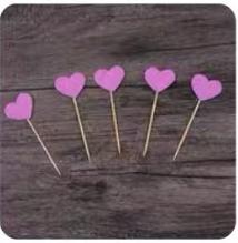 蛋糕装饰-玫红小爱心插件1*1个 商品图0