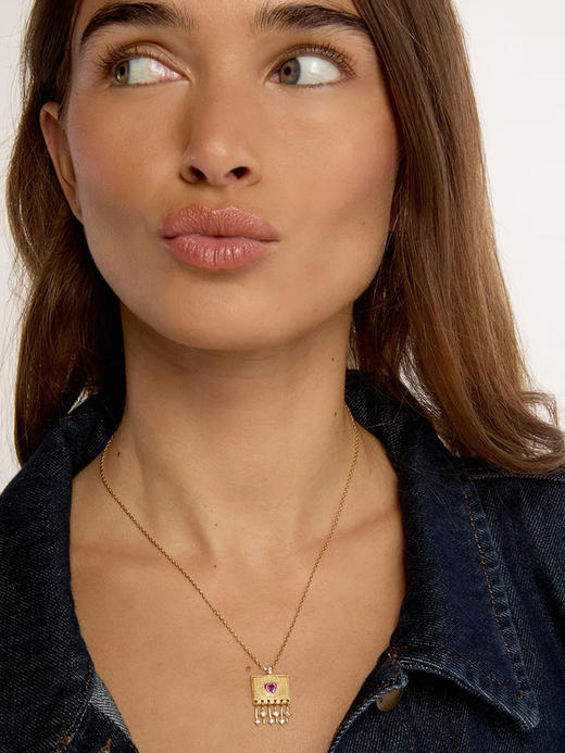 北京仓｜MYA-BAY-HEART I LOVE YOU-粉色爱心 项链［比利时设计师］ 商品图0