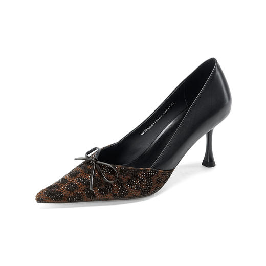 Westory2026年春季豹纹尖头中跟单鞋通勤百搭浅口鞋W26AE51131 商品图8