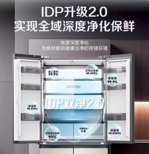 容声（203035）BCD-508N50CZGAW十字四门超薄零嵌入一级能效家用冰箱月华锦 商品图1