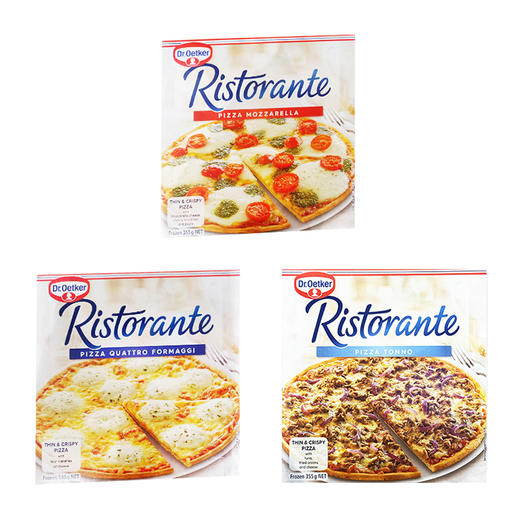 德国进口融情意馆马苏里拉I 金枪鱼I 四种奶酪口味比萨340-355g 商品图5