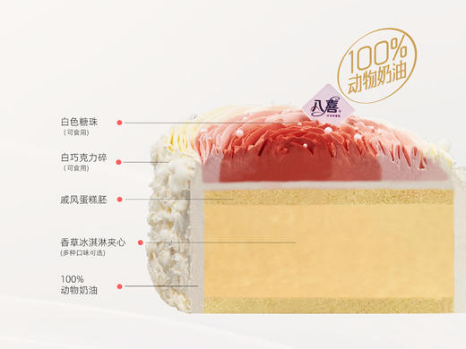 【心形渐变玫瑰】冰淇淋/水果生日蛋糕 商品图2