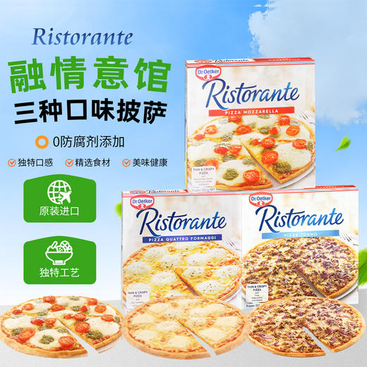 德国进口融情意馆马苏里拉I 金枪鱼I 四种奶酪口味比萨340-355g 商品图0