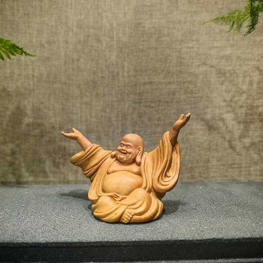 开怀弥勒°黄杨小摆件 商品图0