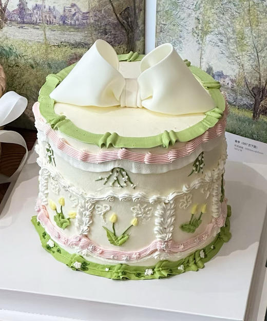 蛋糕定制—复古蝴蝶结 商品图0
