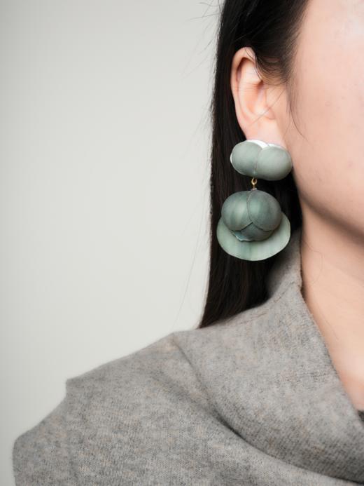 北京仓｜Cilea Bijoux-LINDSAY-凌霄花 靛色 哑光 耳环［法国设计师］ 商品图0