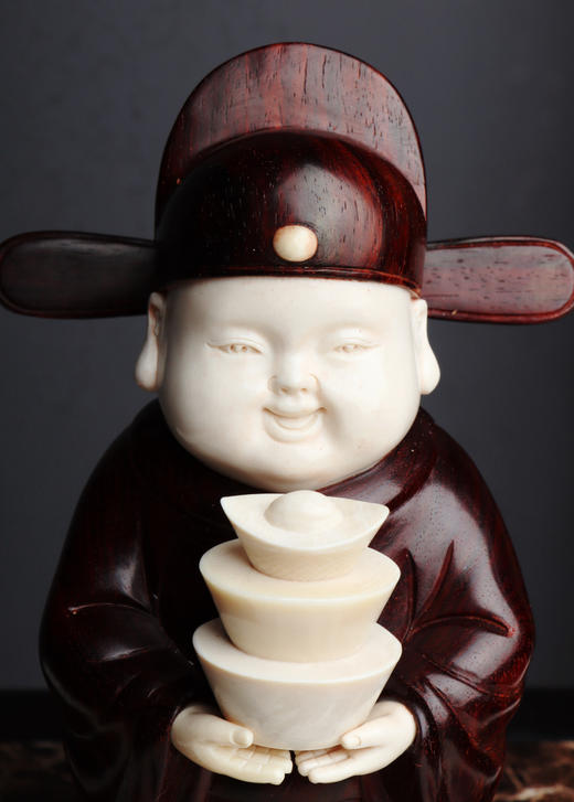 小财神°摆件小叶紫檀+猛犸牙 商品图3