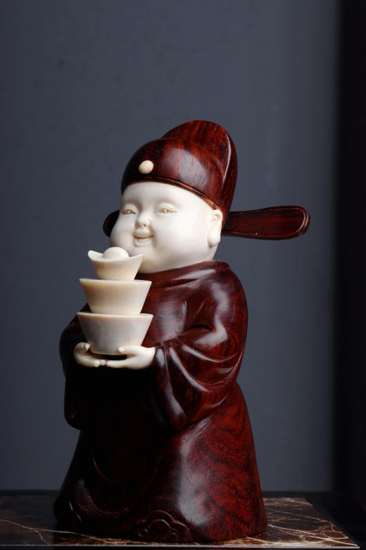 小财神°摆件小叶紫檀+猛犸牙 商品图2