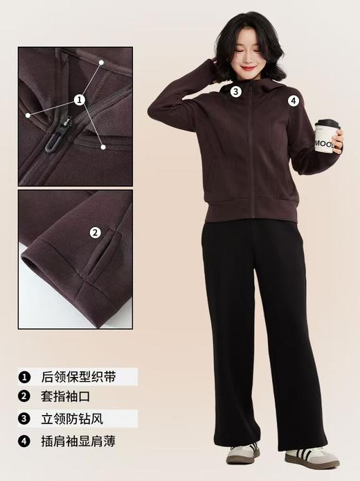 LS竹纤维女士空气层无骨连帽外套5907 商品图3