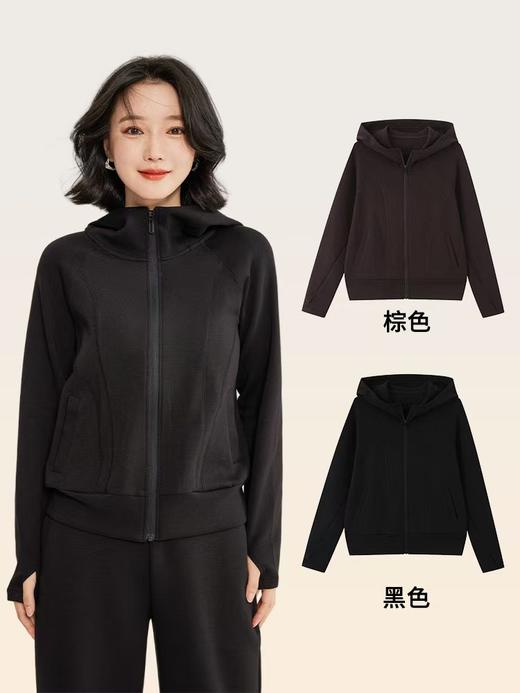 LS竹纤维女士空气层无骨连帽外套5907 商品图1