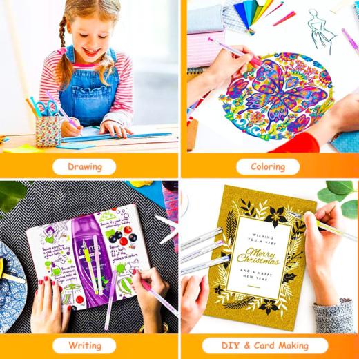 【亚马逊热卖10000+】美国 Soucolor 60支彩色中性笔套装 带60字替换芯 做手账做笔记 专用速干 商品图4