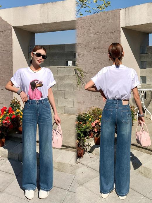 女装26春夏新品直筒牛仔阔腿裤2235-M8513 商品图3
