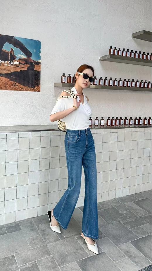 女装26春夏新品牛仔带闪喇叭裤2235-M8823 商品图0