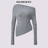 MAXRIENY一字斜领设计套头针织25冬款亲肤软糯肌理感长袖上衣女(货号:MF86SW507) 商品缩略图4