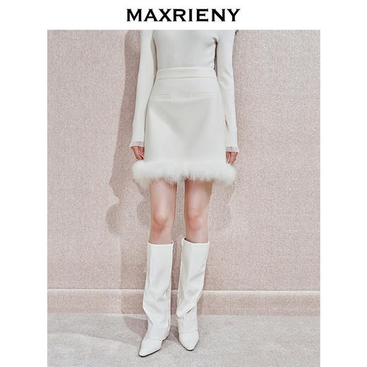 【商场同款】MAXRIENY精致浪漫感高腰a字半身短裙(货号:MC85SK776) 商品图2