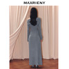 MAXRIENY一字斜领设计套头针织25冬款亲肤软糯肌理感长袖上衣女(货号:MF86SW507) 商品缩略图3