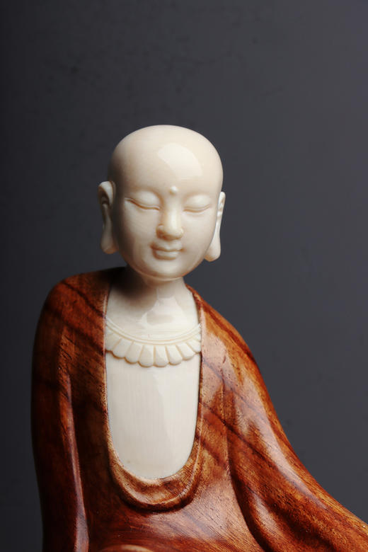 禅意佛花梨镶嵌猛犸香插 商品图5