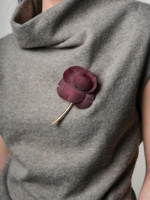北京仓｜Cilea Bijoux-LINDSAY-凌霄花 胭脂红色哑光 胸针［法国设计师］ 商品图0