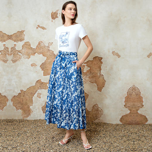 EITIE爱特爱A字撞色印花显瘦时尚半身裙夏季新款8206904 商品图8