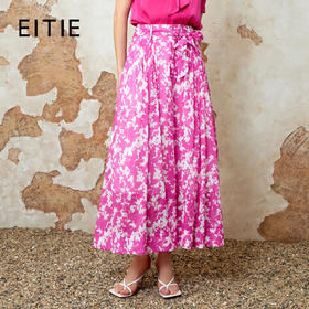 EITIE爱特爱A字撞色印花显瘦时尚半身裙夏季新款8206904