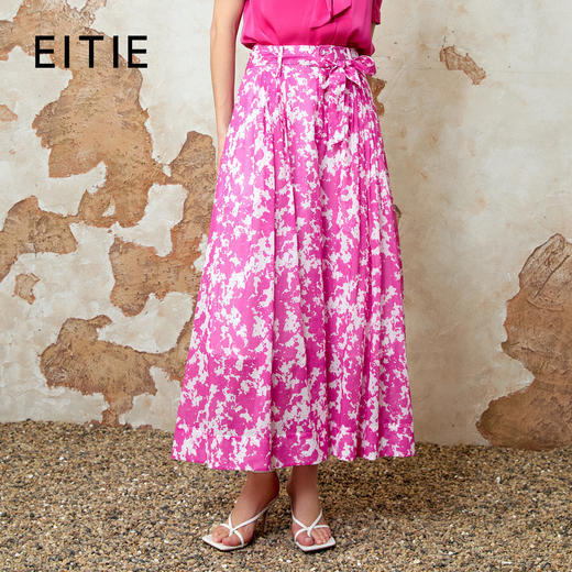 EITIE爱特爱A字撞色印花显瘦时尚半身裙夏季新款8206904 商品图0