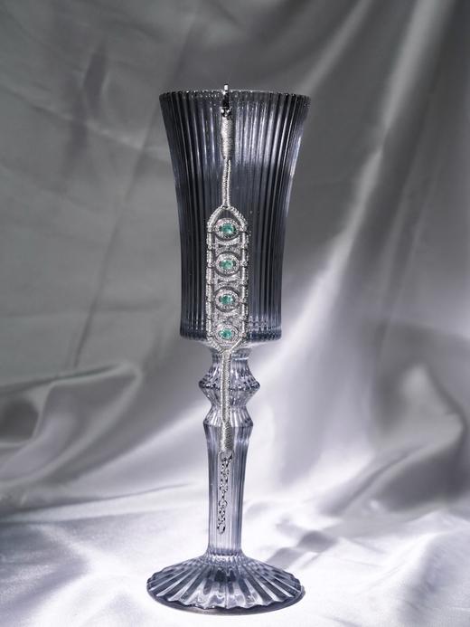 北京仓｜Van Den Abeele-Olinda-金属光泽 编织 纤维 祖母绿 莫桑钻 手链［法国设计师］ 商品图2