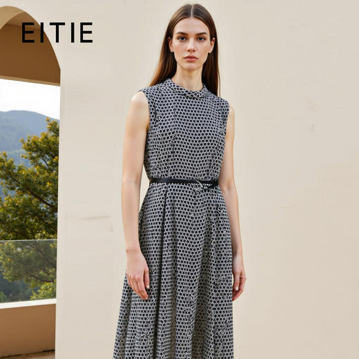 EITIE爱特爱夏季新款修身气质显瘦时尚收腰显瘦无袖连衣裙8107837 商品图0