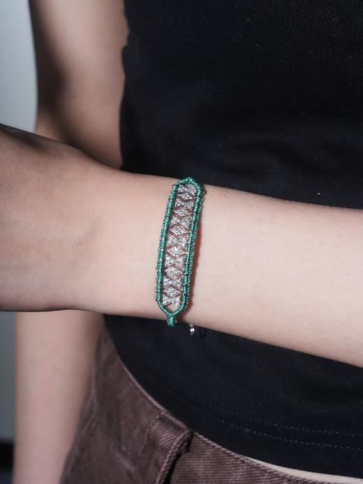 订购12周到｜Van Den Abeele-Buzios-布齐奥斯祖母绿色 编织 纤维 莫桑钻 手链［法国设计师］ 商品图5