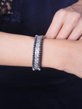 北京仓｜Van Den Abeele-Janeiro-海军蓝色 金属光泽 编织 纤维 手链［法国设计师］